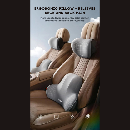 Set Cuscini Ergonomici per Auto in Memory Foam – Sollievo Collo e Schiena | ErgoComfort™