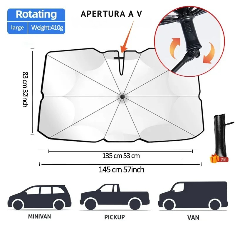 Tendina Parasole Auto Pieghevole – Protezione UV e Calore | SunShield™