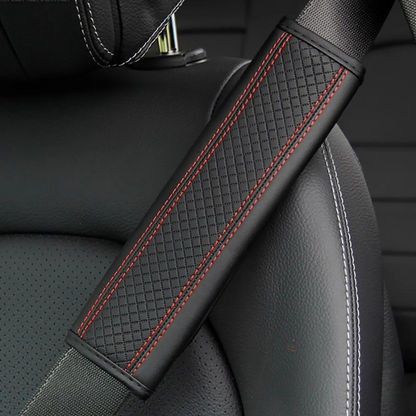 Embossed Leather Seatbelt Cover – Comfort & Elegance | ErgoBelt™