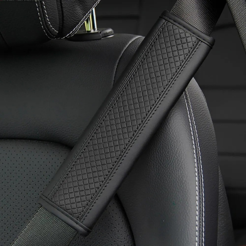 Embossed Leather Seatbelt Cover – Comfort & Elegance | ErgoBelt™