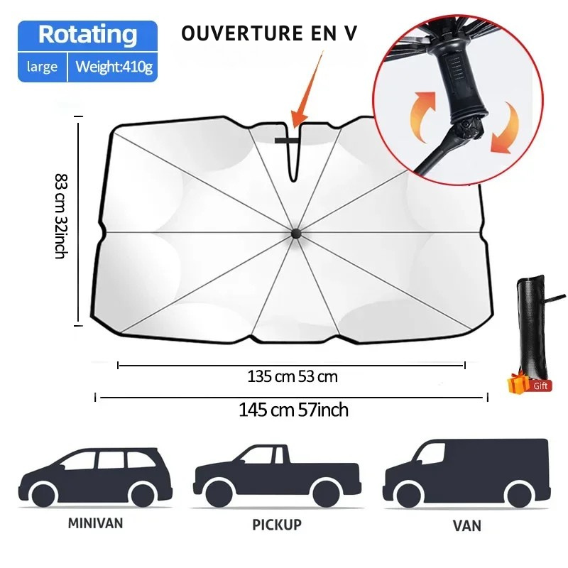 Tendina Parasole Auto Pieghevole – Protezione UV e Calore | SunShield™